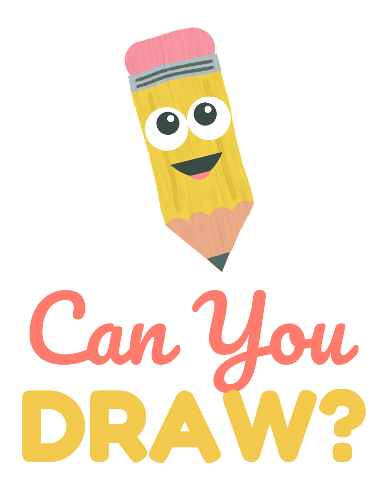 Can You Draw? logo: a happy yellow pencil